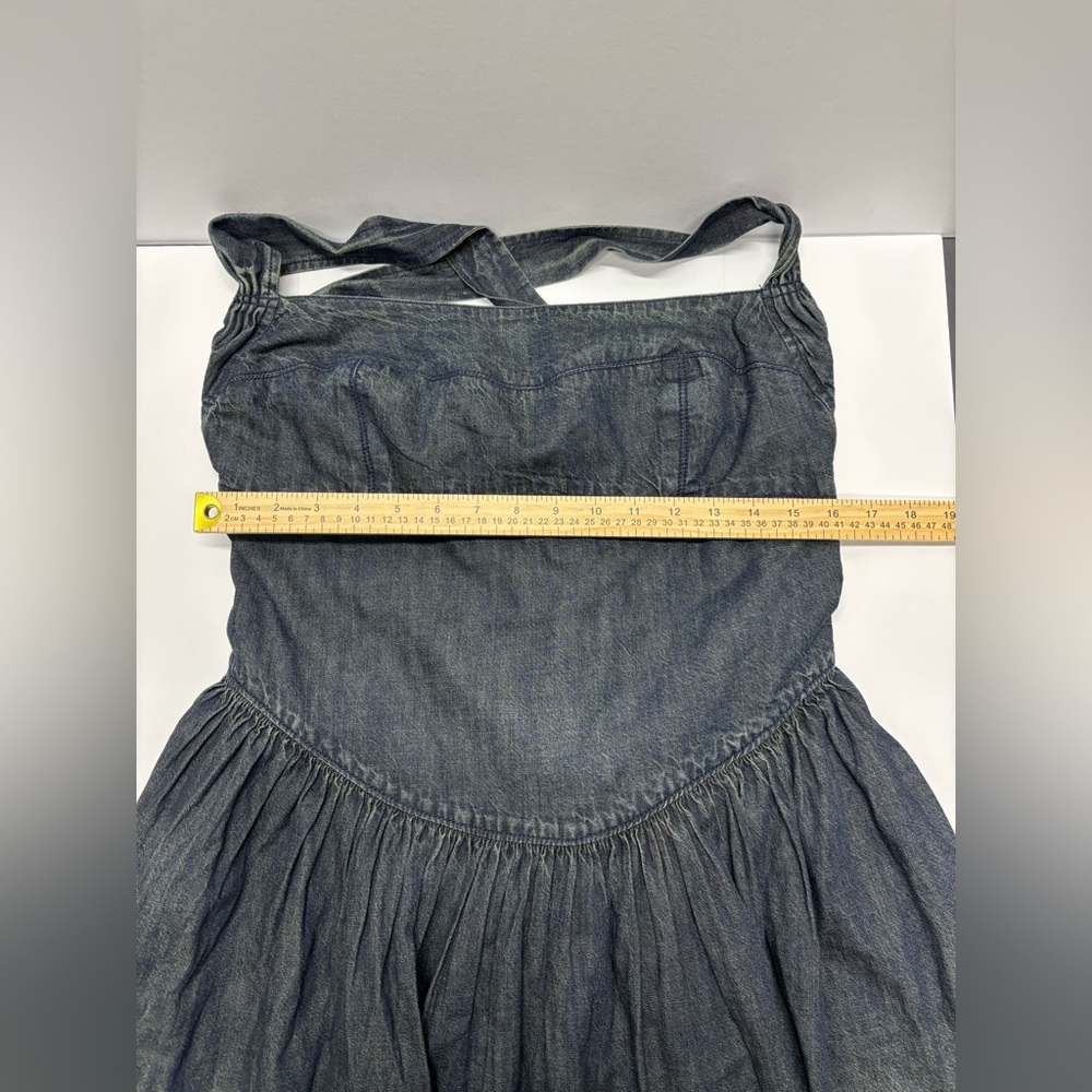 Free People Laurel Denim Mini Dress in Antique Dark Wash - Picture 12 of 14